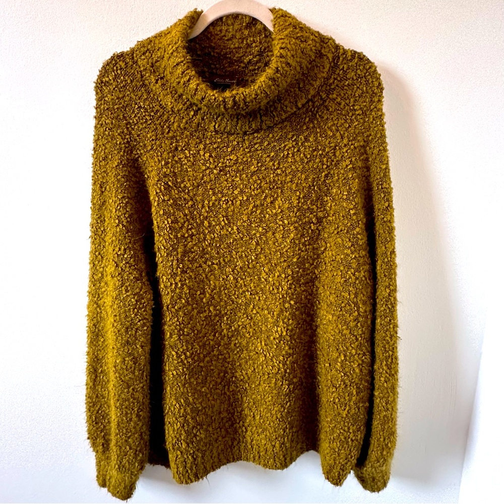 Eddie Bauer golden bronze tone boucle sweater size XL